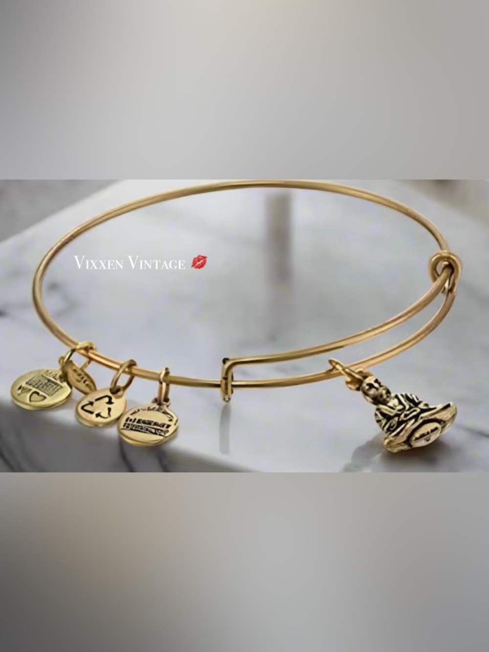 ALEX & ANI 2017 'BUDDHA CHARM BANGLE BRACELET' IN RAFAELIAN GOLD FINISH